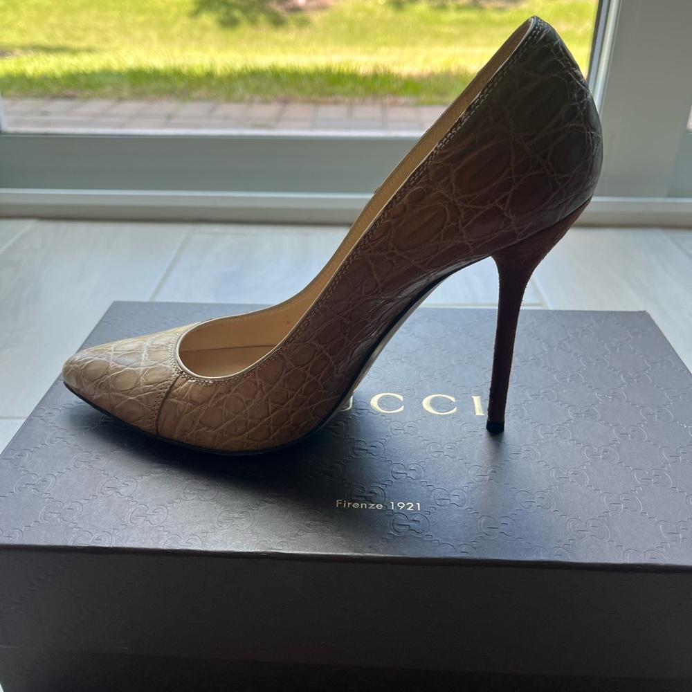 Gucci Brown Stiletto Heels with Pointed Toe